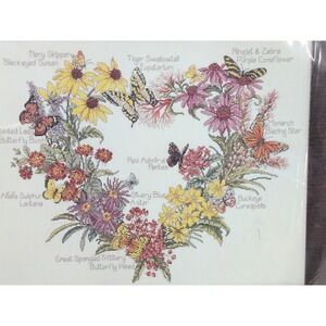Bucilla  "BUTTERFLY GARDEN"  Cross Stitch Kit  #43363  Elizabeth Rush Wreath NIP